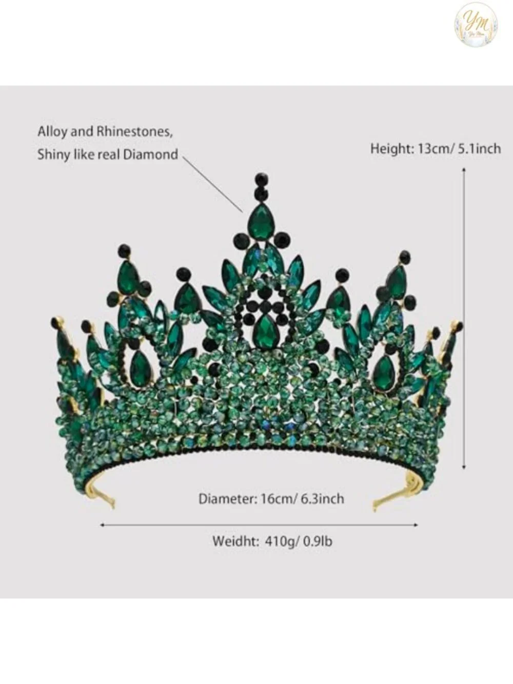 Crystal Pageant Crown Tiara Queen Headpiece Rhinestone Royal Wedding Prom
